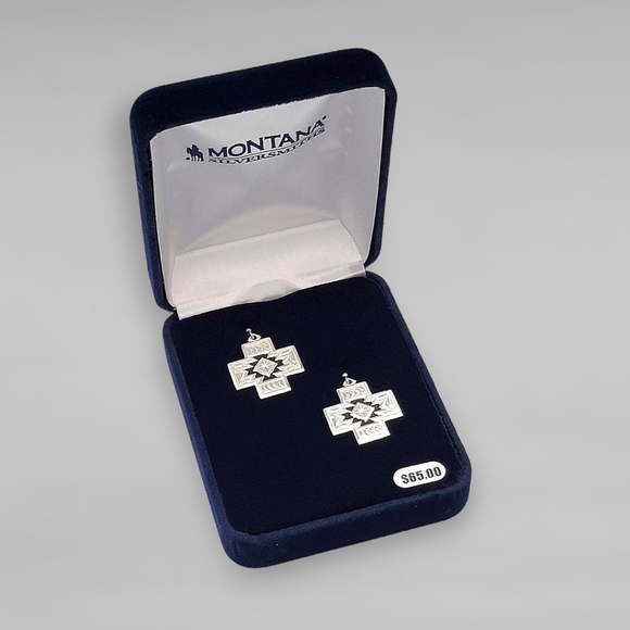 Montana Silversmiths Within the Storm Geometric Fine Silver Earrings NEW! - Picture 5 of 13